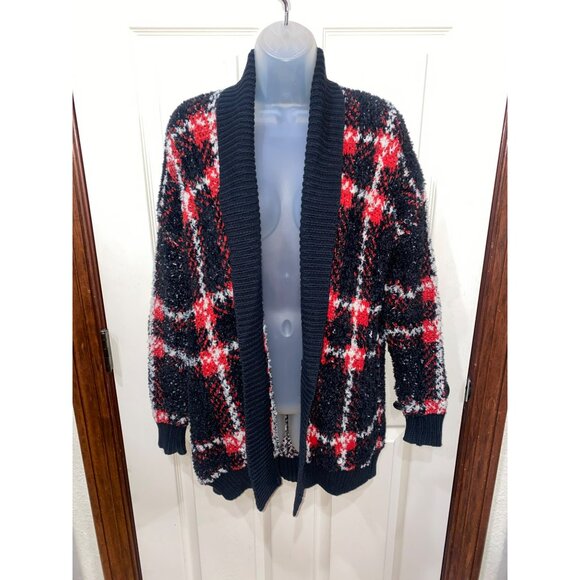 NWT Express Womens Plaid Open Front Cardigan Sweater Retail $108 - Picture 3 of 7